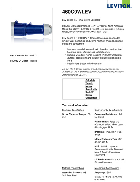 Levington-60Amp-250-Volt-3Phase-Pin-and-Sleeve-Connector-thumb